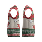 Aussie Cardinal Christmas Knitted V-Neck Vest Festive Knitted Pattern Inspired
