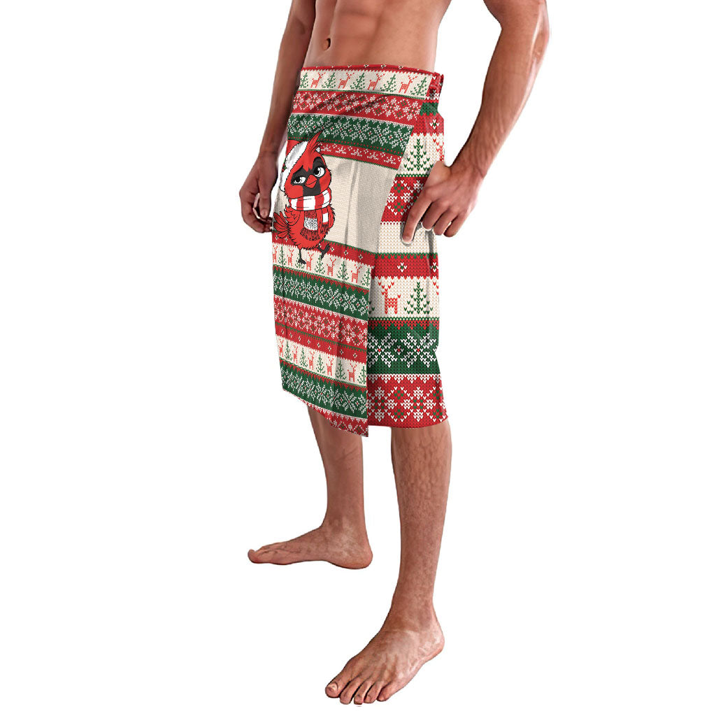 Aussie Cardinal Christmas Lavalava Festive Knitted Pattern Inspired