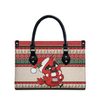 Aussie Cardinal Christmas Leather Bag Festive Knitted Pattern Inspired