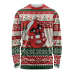 Aussie Cardinal Christmas Long Sleeve Shirt Festive Knitted Pattern Inspired