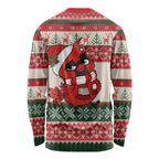 Aussie Cardinal Christmas Long Sleeve Shirt Festive Knitted Pattern Inspired