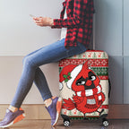 Aussie Cardinal Christmas Luggage Cover Festive Knitted Pattern Inspired