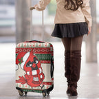 Aussie Cardinal Christmas Luggage Cover Festive Knitted Pattern Inspired