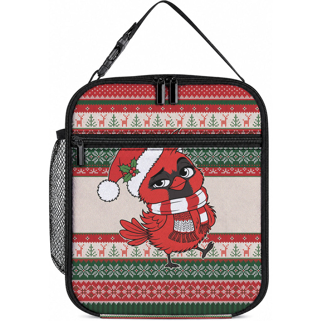 Aussie Cardinal Christmas Lunch Bag Festive Knitted Pattern Inspired