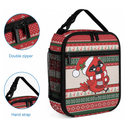 Aussie Cardinal Christmas Lunch Bag Festive Knitted Pattern Inspired