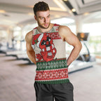 Aussie Cardinal Christmas Men Tank Top Festive Knitted Pattern Inspired