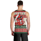 Aussie Cardinal Christmas Men Tank Top Festive Knitted Pattern Inspired
