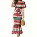 Aussie Cardinal Christmas Mermaid Dress Festive Knitted Pattern Inspired