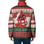 Aussie Cardinal Christmas Padded Jacket Festive Knitted Pattern Inspired