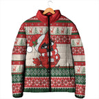 Aussie Cardinal Christmas Padded Jacket Festive Knitted Pattern Inspired