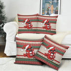 Aussie Cardinal Christmas Pillow Cover Festive Knitted Pattern Inspired