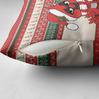 Aussie Cardinal Christmas Pillow Cover Festive Knitted Pattern Inspired