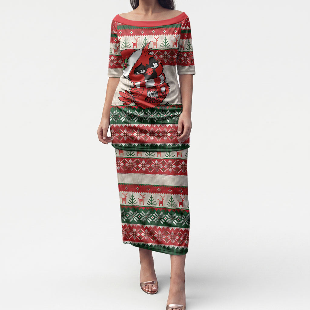 Aussie Cardinal Christmas Puletasi Festive Knitted Pattern Inspired