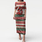 Aussie Cardinal Christmas Puletasi Festive Knitted Pattern Inspired