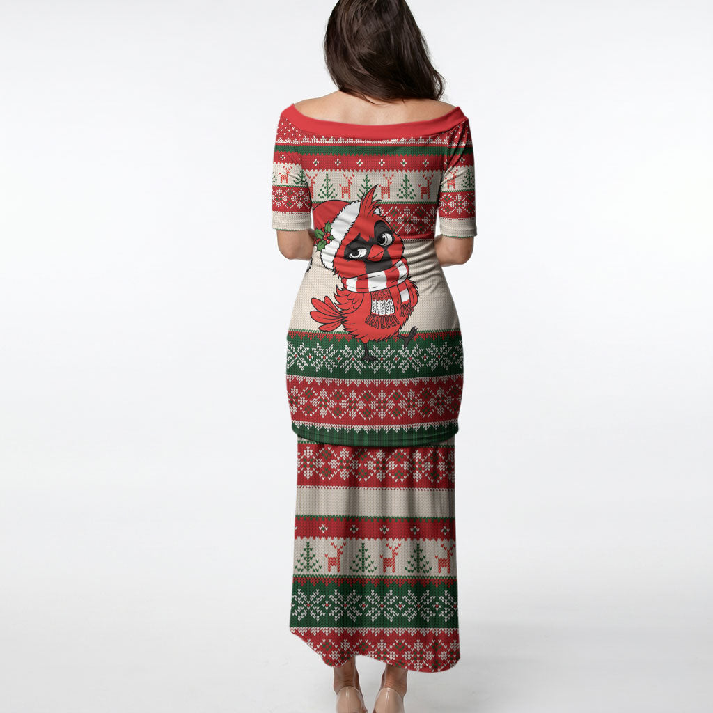 Aussie Cardinal Christmas Puletasi Festive Knitted Pattern Inspired