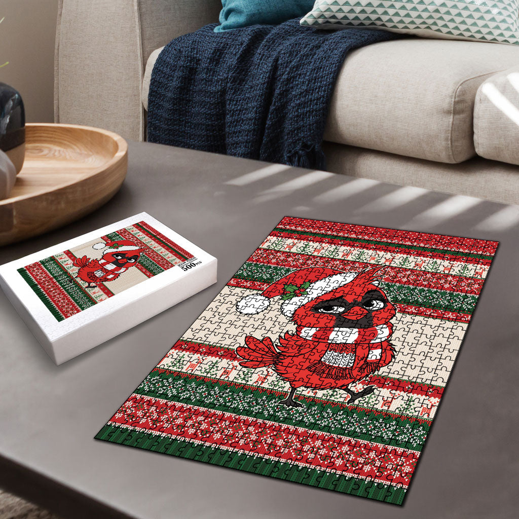 Aussie Cardinal Christmas Puzzle Festive Knitted Pattern Inspired