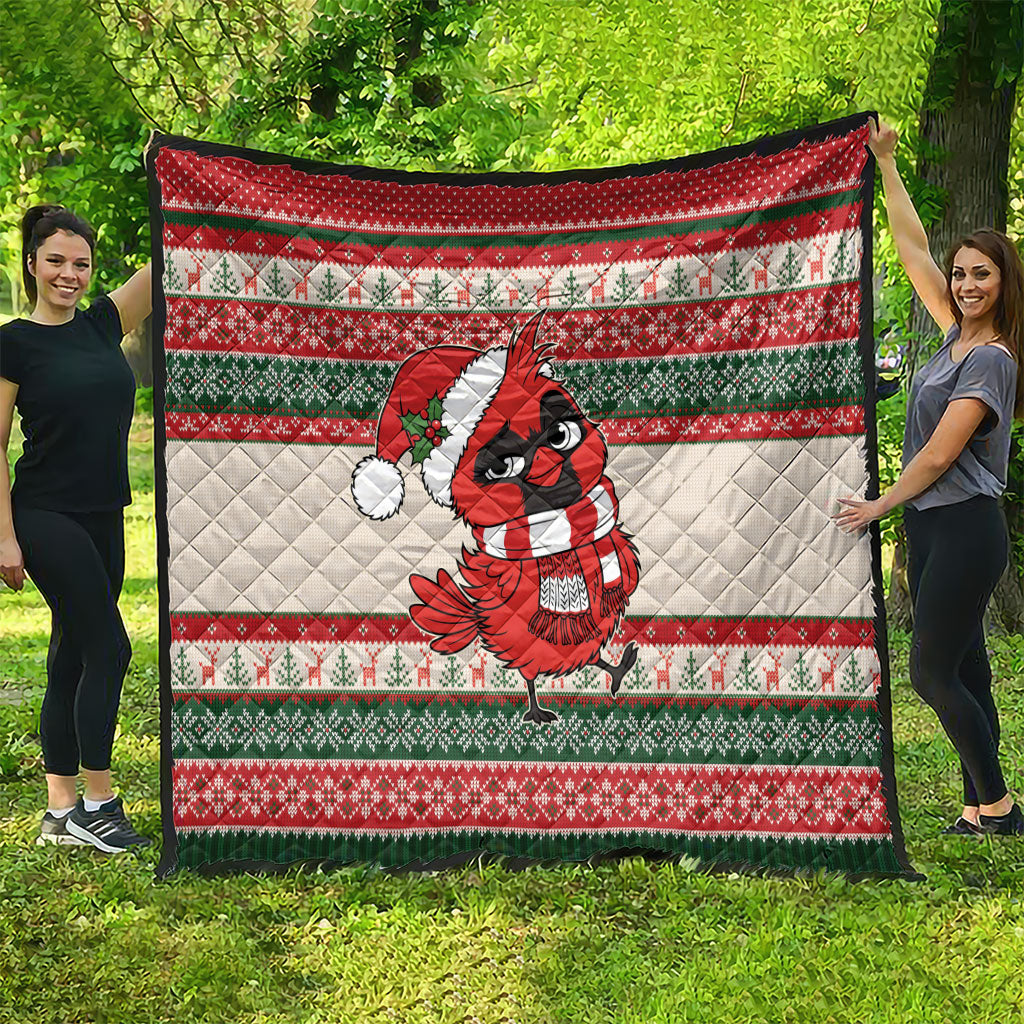 Aussie Cardinal Christmas Quilt Festive Knitted Pattern Inspired