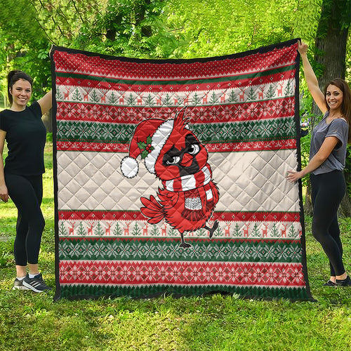 Aussie Cardinal Christmas Quilt Festive Knitted Pattern Inspired