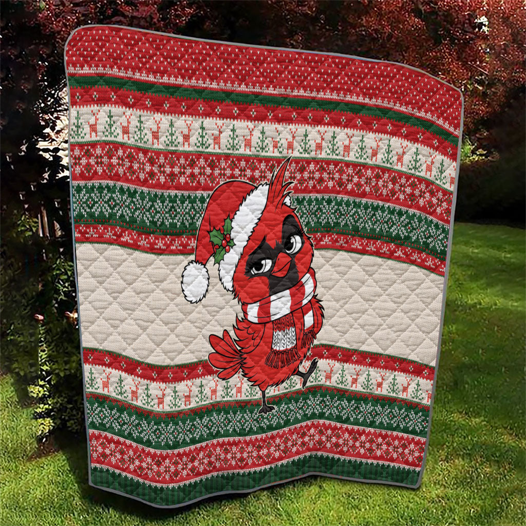 Aussie Cardinal Christmas Quilt Festive Knitted Pattern Inspired