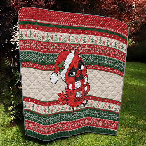 Aussie Cardinal Christmas Quilt Festive Knitted Pattern Inspired