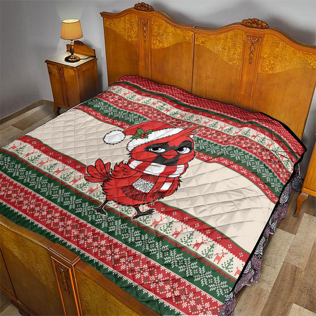 Aussie Cardinal Christmas Quilt Festive Knitted Pattern Inspired