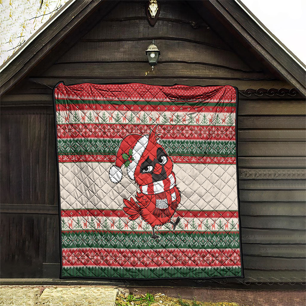Aussie Cardinal Christmas Quilt Festive Knitted Pattern Inspired