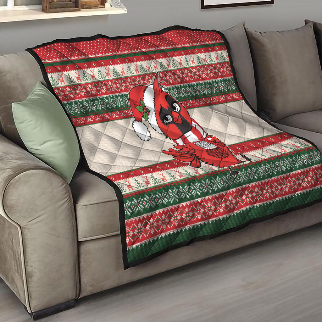Aussie Cardinal Christmas Quilt Festive Knitted Pattern Inspired