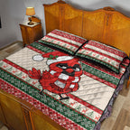 Aussie Cardinal Christmas Quilt Bed Set Festive Knitted Pattern Inspired