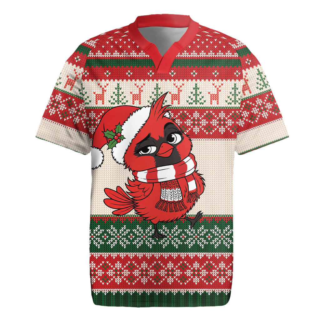 Aussie Cardinal Christmas Rugby Jersey Festive Knitted Pattern Inspired