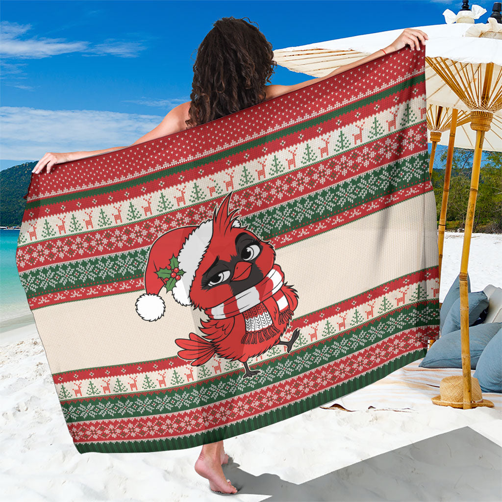 Aussie Cardinal Christmas Sarong Festive Knitted Pattern Inspired
