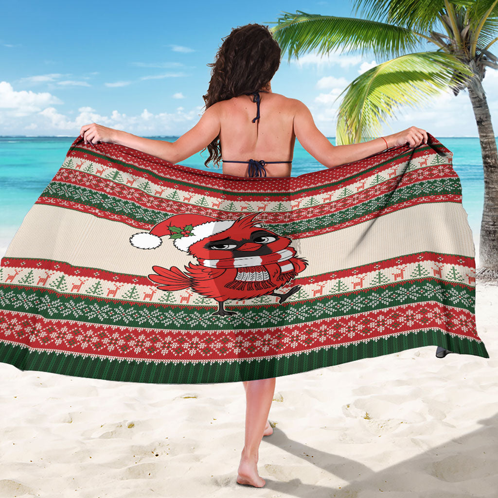 Aussie Cardinal Christmas Sarong Festive Knitted Pattern Inspired