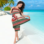 Aussie Cardinal Christmas Sarong Festive Knitted Pattern Inspired
