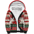 Aussie Cardinal Christmas Sherpa Hoodie Festive Knitted Pattern Inspired