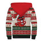 Aussie Cardinal Christmas Sherpa Hoodie Festive Knitted Pattern Inspired