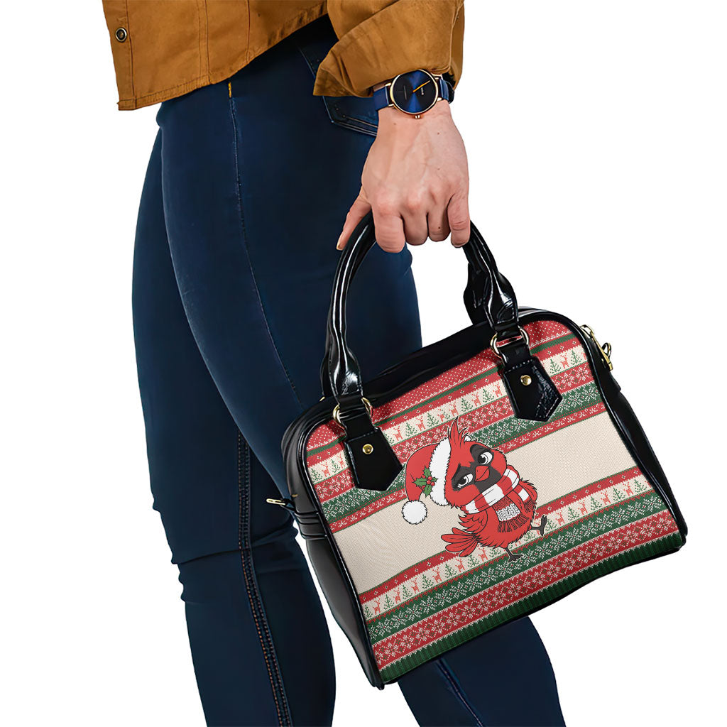Aussie Cardinal Christmas Shoulder Handbag Festive Knitted Pattern Inspired