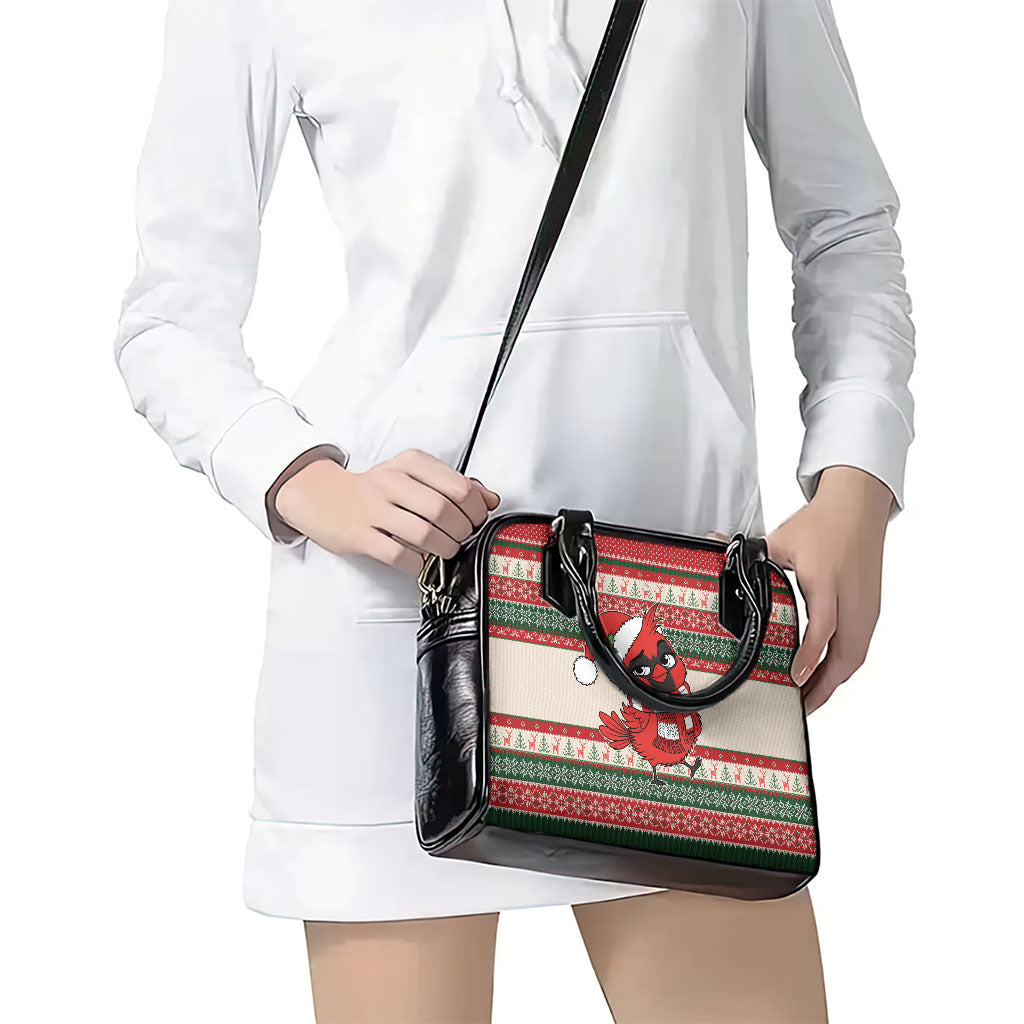 Aussie Cardinal Christmas Shoulder Handbag Festive Knitted Pattern Inspired