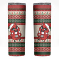 Aussie Cardinal Christmas Skinny Tumbler Festive Knitted Pattern Inspired