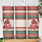 Aussie Cardinal Christmas Skinny Tumbler Festive Knitted Pattern Inspired
