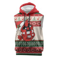 Aussie Cardinal Christmas Sleeveless Hoodie Festive Knitted Pattern Inspired
