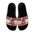 Aussie Cardinal Christmas Slide Sandals Festive Knitted Pattern Inspired