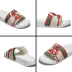 Aussie Cardinal Christmas Slide Sandals Festive Knitted Pattern Inspired
