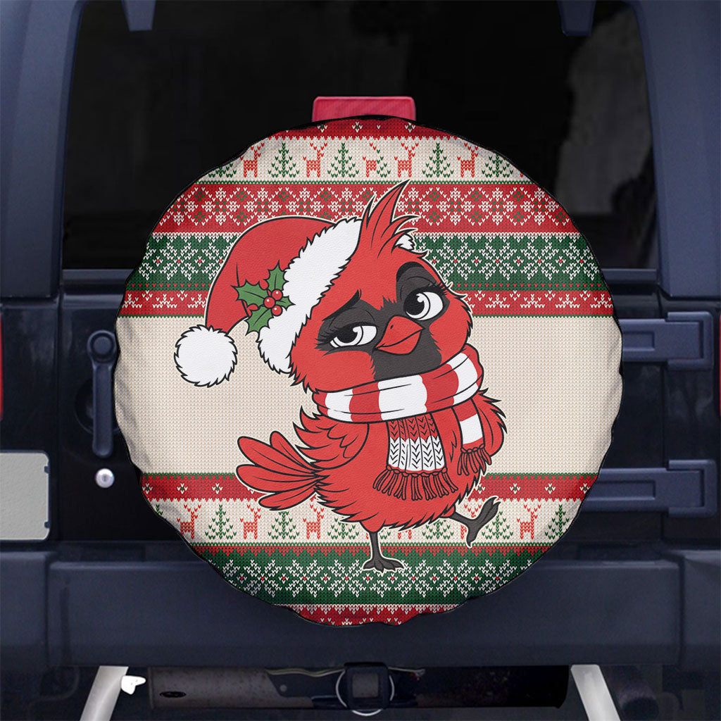 Aussie Cardinal Christmas Spare Tire Cover Festive Knitted Pattern Inspired
