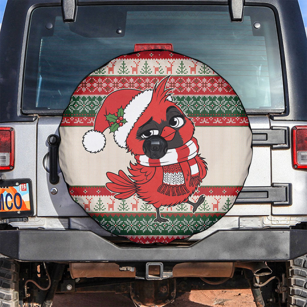 Aussie Cardinal Christmas Spare Tire Cover Festive Knitted Pattern Inspired