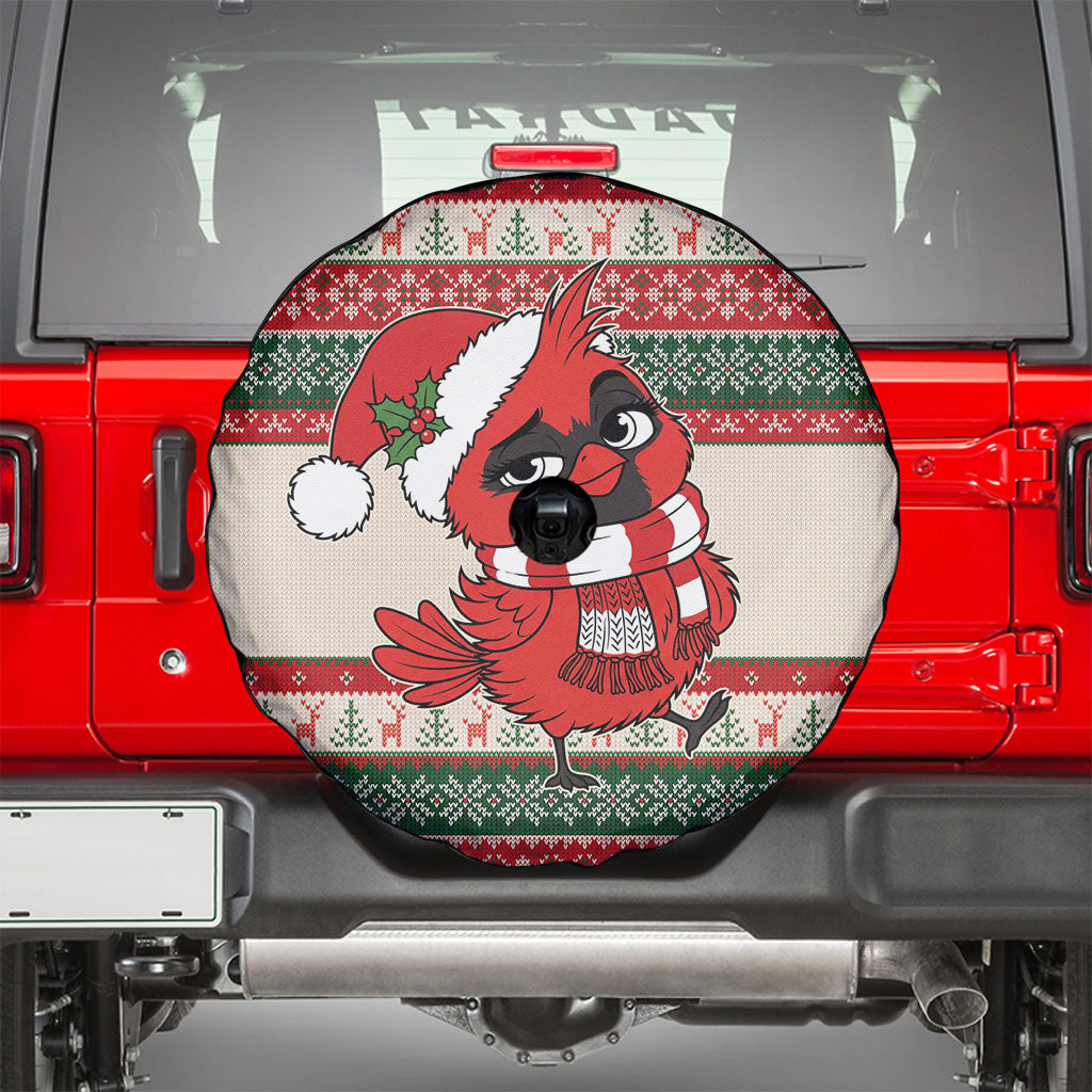 Aussie Cardinal Christmas Spare Tire Cover Festive Knitted Pattern Inspired