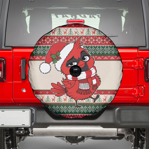 Aussie Cardinal Christmas Spare Tire Cover Festive Knitted Pattern Inspired
