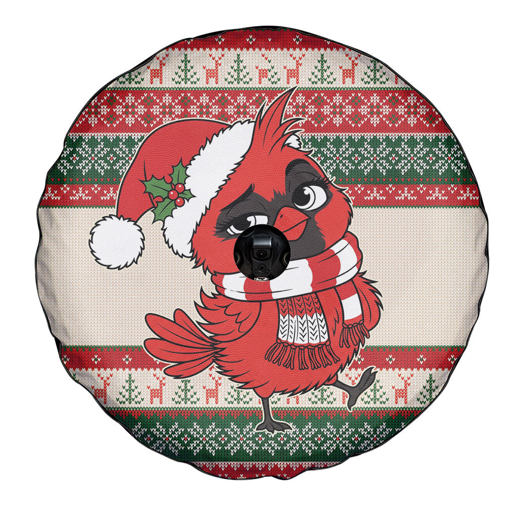 Aussie Cardinal Christmas Spare Tire Cover Festive Knitted Pattern Inspired