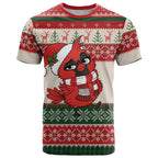 Aussie Cardinal Christmas T Shirt Festive Knitted Pattern Inspired
