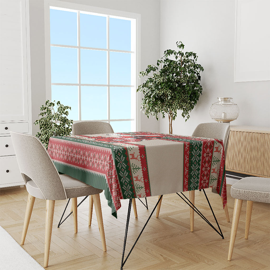 Aussie Cardinal Christmas Tablecloth Festive Knitted Pattern Inspired