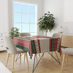 Aussie Cardinal Christmas Tablecloth Festive Knitted Pattern Inspired