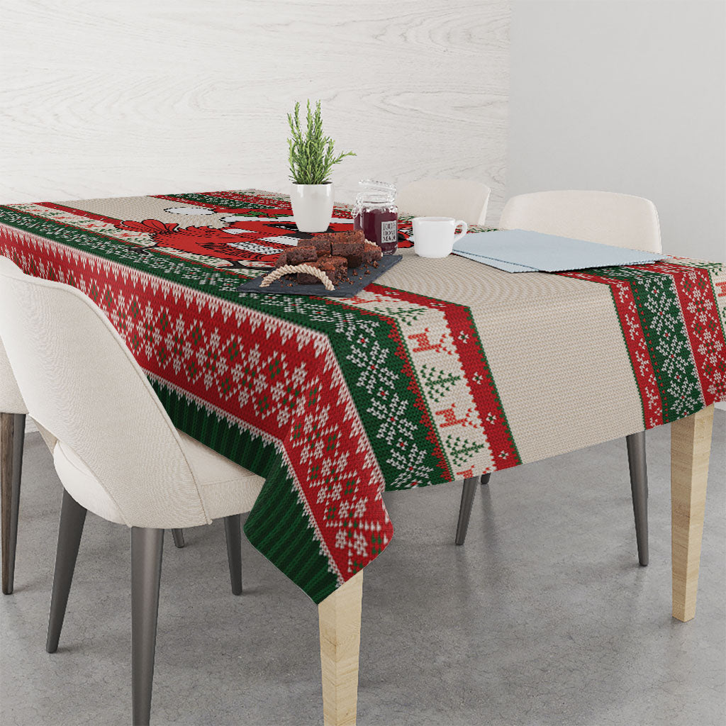 Aussie Cardinal Christmas Tablecloth Festive Knitted Pattern Inspired